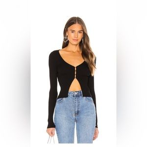 Superdown - Sierra Knit Top - Black - Size Small - NWT